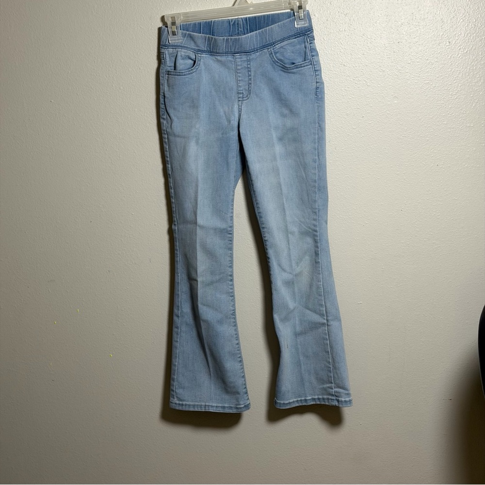 Cat & Jack Kids Girl Light Blue Pull On Flare Denim Jeans size L (10/12)‎